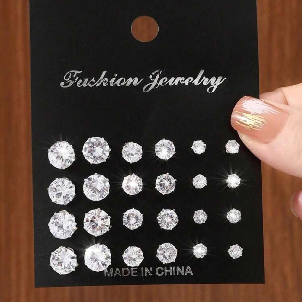 Fashion Jewelry Crystal Silver Earring Collection